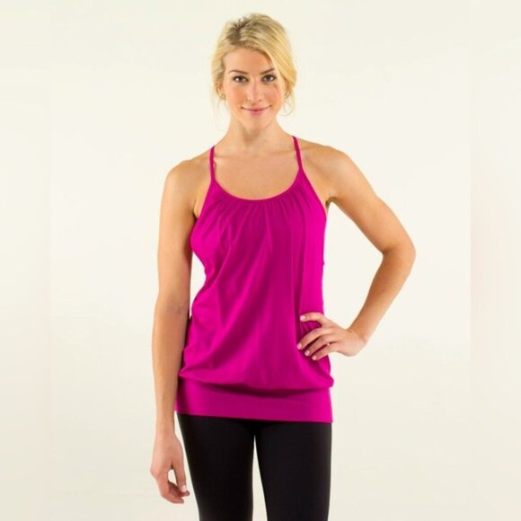 Lululemon Athletica No Limits Tank raspberry pink built in bra sleeveless sz 4 - Picture 1 of 7